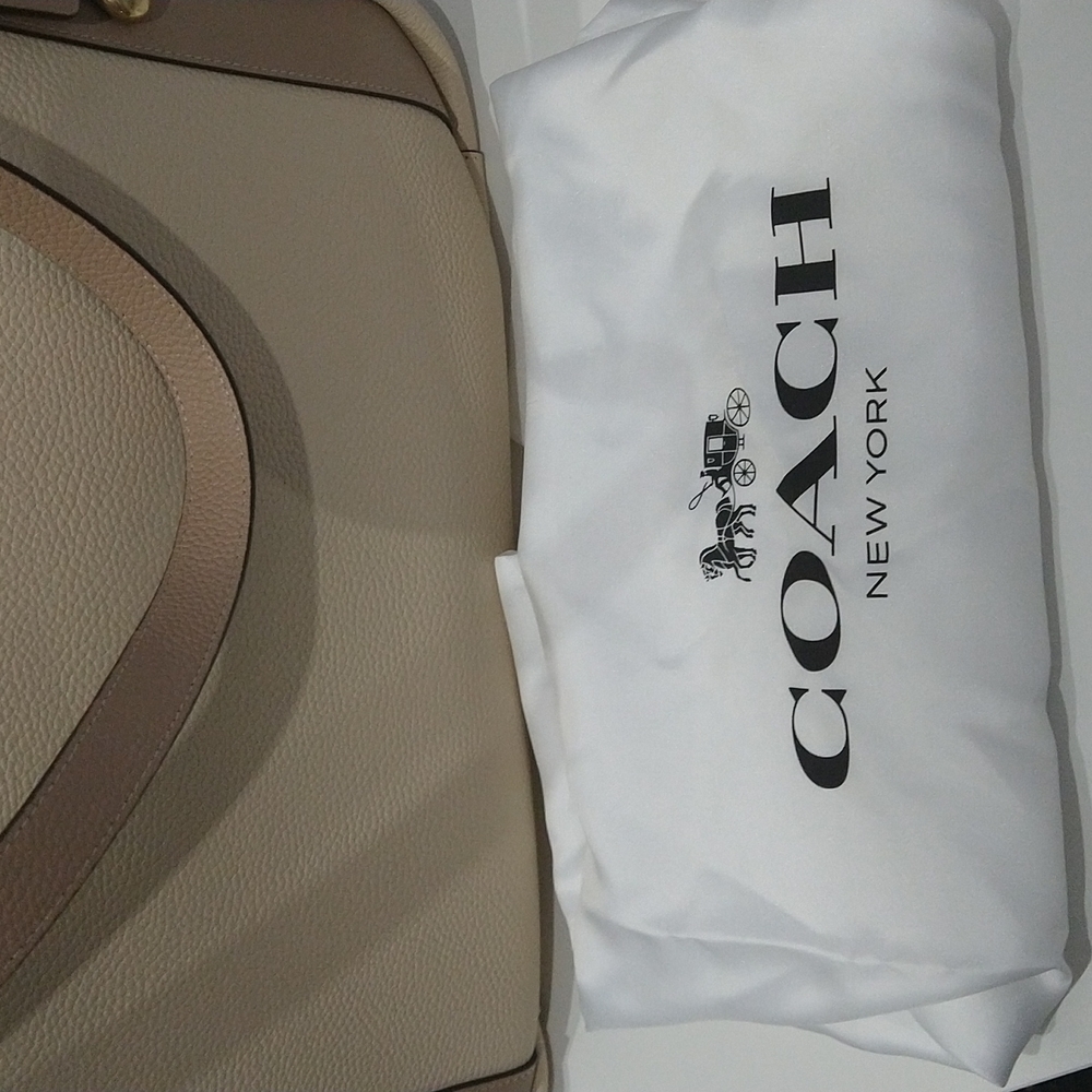 Coach Alana Pebbled Leather Colorblock Tote Bag - Picture 10 of 13
